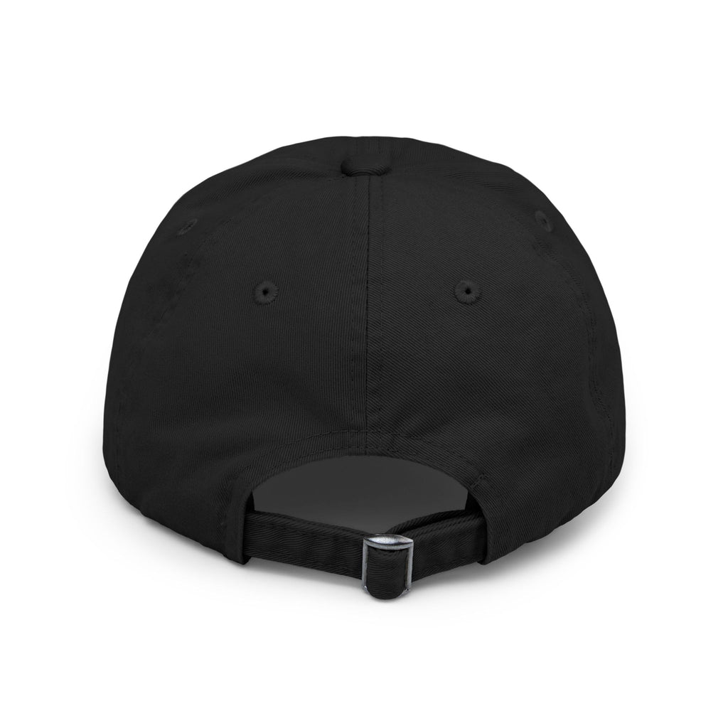 Distressed Black Cap with Pink Floral Club Embroidered Logo